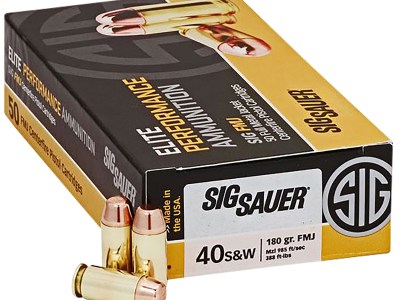 Sig Sauer E40SB250 Elite Ball  40S&W 180gr Full Metal Jacket 50 Per Box/20 Case