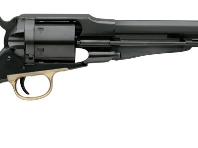 Taylors & Company 550773 Remington Conversion Uberti 38 Special 6 Shot 7.38″ Blued Octagon Barrel, Cylinder & Steel Frame, Walnut Grip, Manual Safety, Exposed Hammer