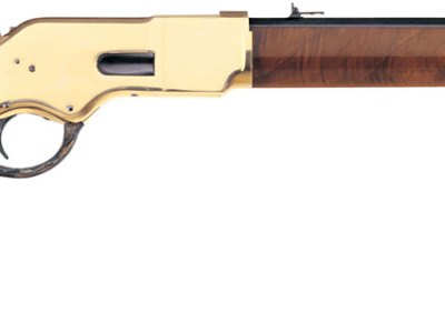 Taylors & Company 550190 1866 Uberti Full Size 45 Colt (Long Colt) 10+1 20″ Blued Octagon Barrel, Brass Receiver, Walnut Fixed Stock, Right Hand