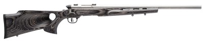 Savage Arms 96972 B.MAG Target Full Size 17 WSM 8+1 22″ Matte Stainless Heavy Barrel, Matte Drilled & Tapped Stainless Steel Receiver, Matte Gray Thumbhole Laminate Stock, Right Hand