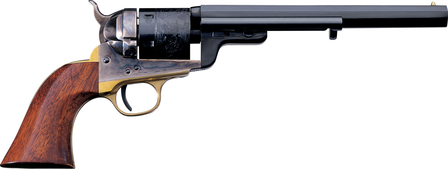 Taylors & Company 550731 1851 C. Mason 38 Special 6rd Shot 7.50″ Blued 7.50″ Round Barrel Blued Cylinder Color Case Hardened Color Case Hardened Steel Frame Walnut Grip