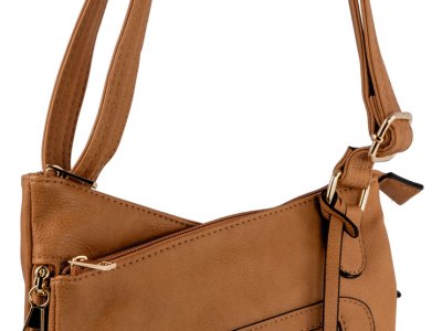 Bulldog BDP032 Cross Body Purse w/Holster Tan Leather for Small Autos & Revolvers Ambidextrous Hand