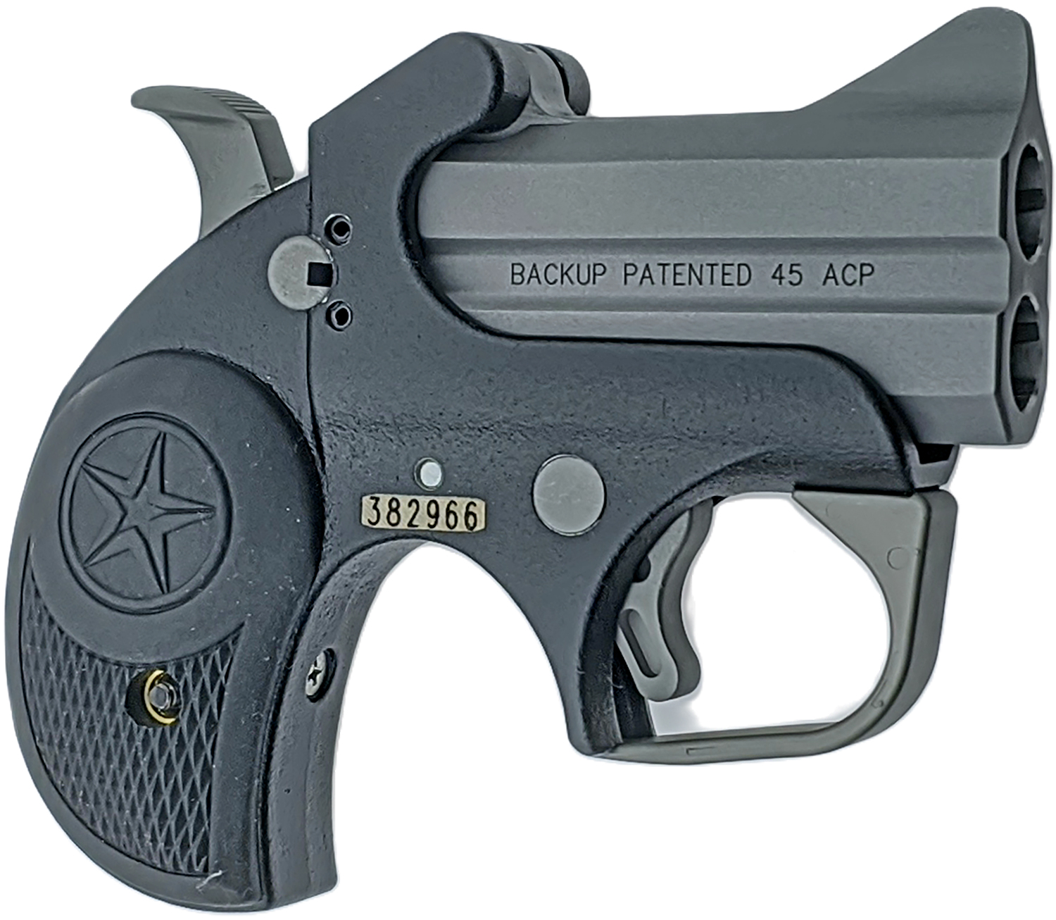 Bond Arms BABU Backup Original 45 ACP 2rd Shot 2.50″ Bead Blasted/Anti-Glare Textured Steel Frame Black Rubber Grips