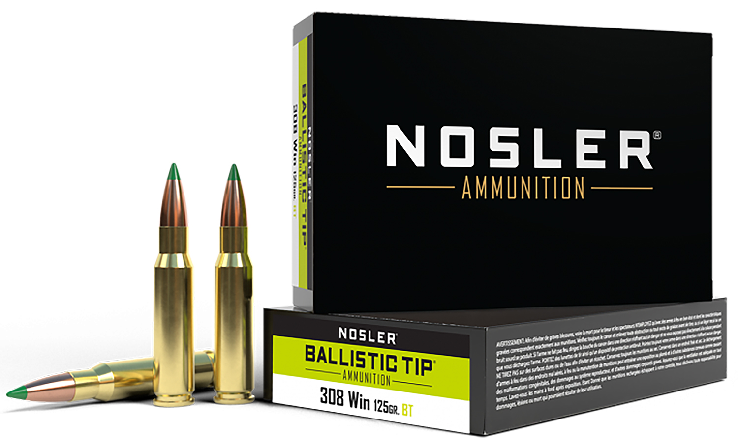 Nosler 40061 Ballistic Tip  308Win 125gr Spitzer Ballistic Tip 20 Per Box/10 Case