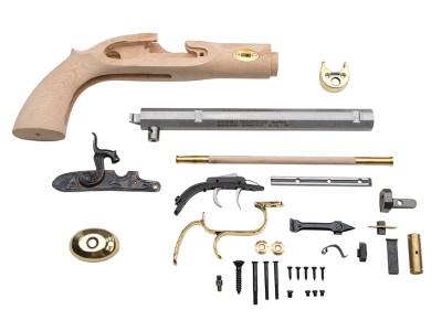 Traditions KPC51002 Trapper Pistol Kit 50 Cal Percussion 9.75″ Blued Octagon Barrel Sidelock Action