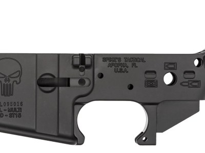 Spikes STLS015 Punisher Stripped Lower Receiver Multi-Caliber 7075-T6 Aluminum Black Anodized for AR-15