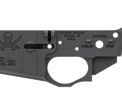 Spikes STLS016 Calico Jack Stripped Lower Receiver Multi-Caliber 7075-T6 Aluminum Black Anodized for AR-15