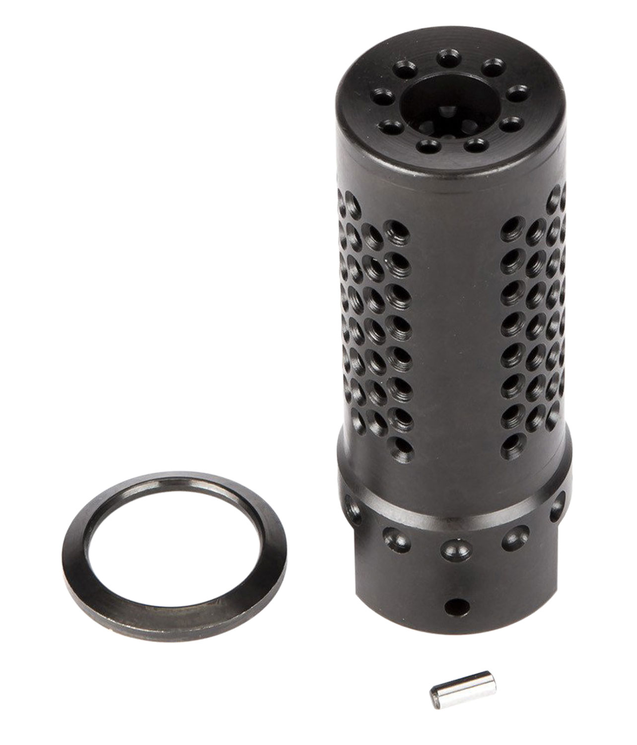 Spikes Tactical SBV1019 Dynacomp Extreme Muzzle Brake Black Nitride 416R Stainless Steel with 5/8″-24 tpi Threads & 2.25″ OAL for 308 Win