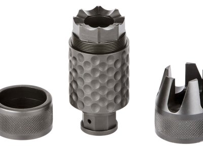 Spikes Tactical SAKB0100 Barking Spider2 Muzzle Brake Black Nitride 4140 Chromoly Steel with 1/2″-28 tpi Threads, 3.75″ OAL & 1.40″ Diameter for 5.56x45mm NATO