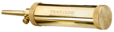 TRADITIONS DELUXE POWDER FLASK – BRASS W/30 GRAIN SPOUT