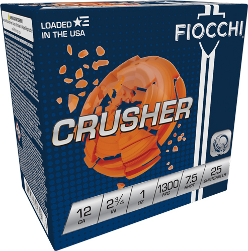FIOCCHI CRUSHER 12GA 2.75″ 1OZ – #7.5 1300FPS 250RD CASE LOT