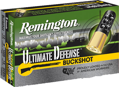 REMINGTON ULTIMATE DEFENSE – 12GA 3″ 00 BUCK 5RD 20BX/CS