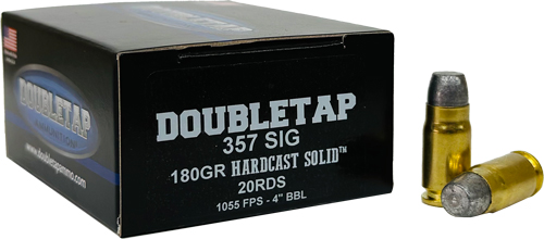 DOUBLETAP 357 SIG 180GR WFNGCH – HARDCAST SOLID 20RD 50BX/CS