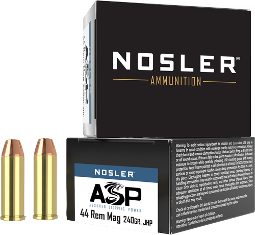NOSLER 44 MAG 240GR ASP JHP – 20RD 20BX/CS