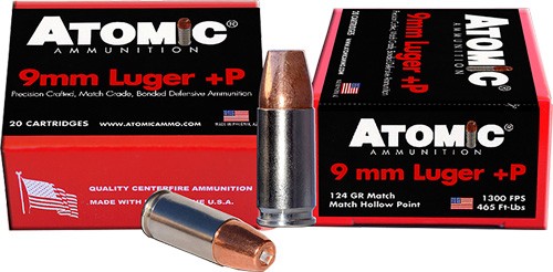 ATOMIC 9MM LUGER +P 124GR JHP – 20RD 10BX/CS