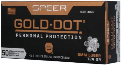 SPEER GOLD DOT 9MM LUGER – 124GR GDHP 50RD 10BX/CS