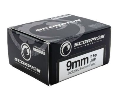 SCORPION 9MM LUGER – 115GR JHP 20RD 10BX/CS