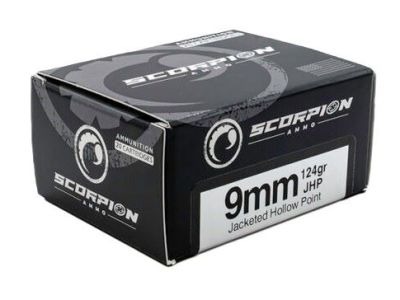 SCORPION 9MM LUGER – 124GR JHP 20RD 10BX/CS