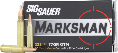 SIG AMMO 223 REM 77GR OPEN TIP – MATCH 20RD 10BX/CS