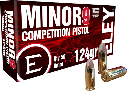 ELEY MINOR 9 COMPETITION 9MM – 124GR FMJ 50RD 20BX/CS