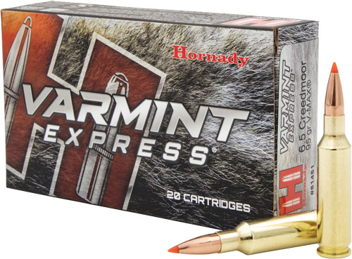 HORNADY VARMINT 6.5 CM – 95GR V-MAX 20RD 10BX/CS