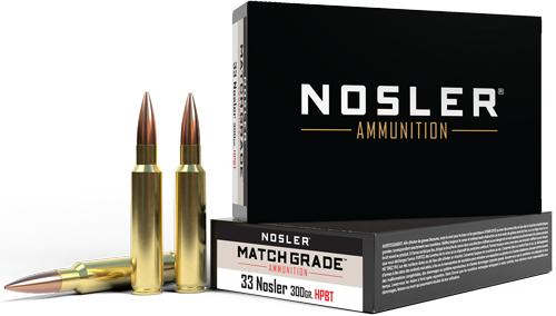 NOSLER MATCH GRADE 33 NOSLER – 300GR CUSTOM HPBT 20RD 10BX/C