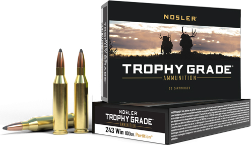 NOSLER TROPHY 243 WIN 100GR – PARTITION TIP 20RD 10BX/CS