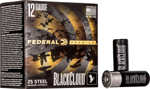 FEDERAL BLACK CLOUD 12GA 2.75″ – 1-1/8OZ #4 1500FPS 25RD 10BX/C