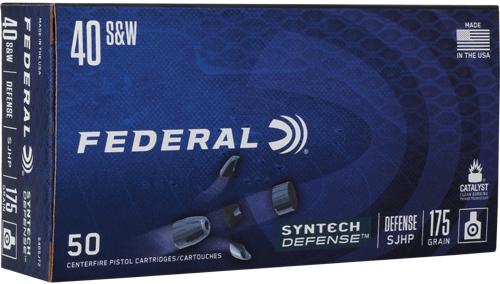 FEDERAL SYNTHETIC DEFENSE 40 – SW 175GR SJHP 50RD 10BX/CS