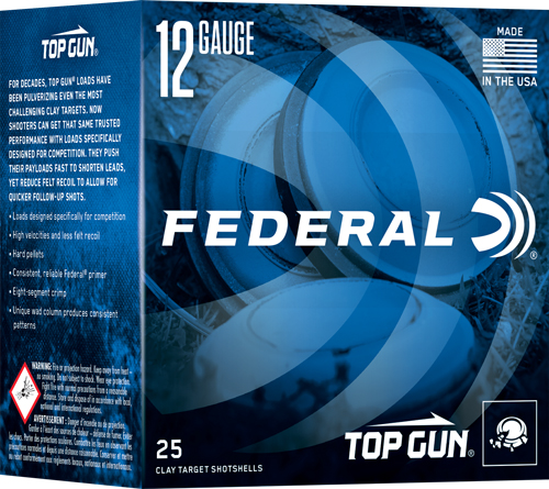 FEDERAL TOP GUN 12GA 1OZ #8 – 1250FPS 250RD CASE LOT