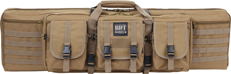 BULLDOG 36″ SINGLE TACTICAL CS – 3 LARGE ACCESSORY POCKETS TAN