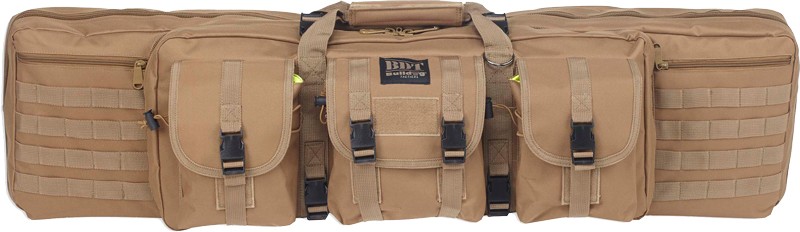 BULLDOG 43″ SINGLE TACTICAL CS – 3 LARGE ACCESSORY POCKETS TAN