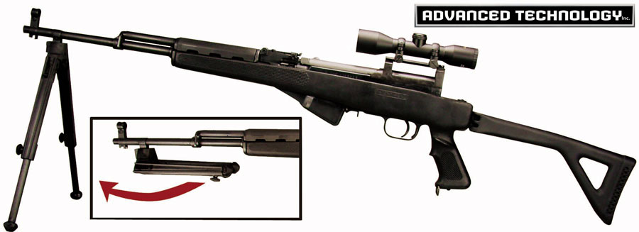 ADV TECH BIPOD FOR SKS – FEATHERWEIGHT BLACK NYLON