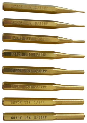 GRACE USA PUNCH SET – ROLL PIN PUNCH SET OF 8 BRASS