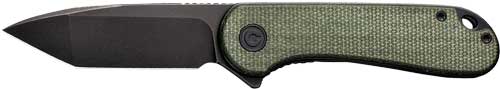 CIVIVI KNIFE ELEMENTUM 2.96″ – GREEN MICARTA/BLACK D2 LNRLCK