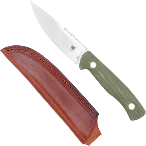 COBRATEC KOONSMAN 4″ FIXED BLD – OD GREEN D2 W/LEATHER SHEATH