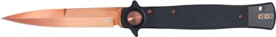 COBRATEC STILETTO 4″ ROSE GOLD – BLADE BLACK G-10 BUTTON LOCK