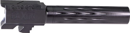 FAXON FITS GLOCK 19 BARREL 9MM – FLAME FLUTED NON THREADED BLK