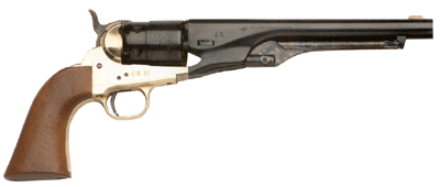 TRADITIONS BP REVOLVER 1860 – COLT ARMY 44 CAL 8″ BRASS/WAL