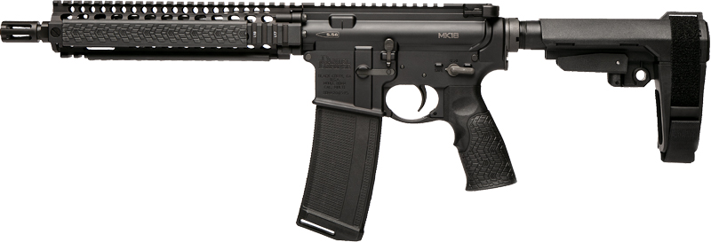DANIEL DEF PISTOL MK18 W/BRACE – 5.56X45 1.03″ 32RD BLACK