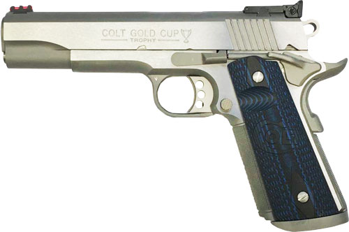 COLT GOLD CUP TROPHY 45ACP 5″ – 8RD STAINLESS BLUE G10 GRIPS