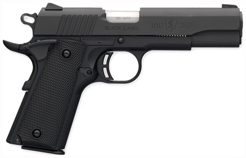 BROWNING 1911-380 BLACK LABEL – 380ACP 4.25″FS 8RD BLK/SYN