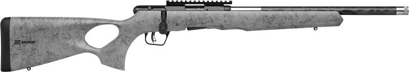 SAVAGE B22 22LR TIMBERLITE – THUMBHOLE 18″ CF 10RD GRY WOOD