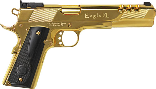 IVER JOHNSON EAGLE XL PORTED – 45ACP 6″ 24K GOLD BLACK WOOD