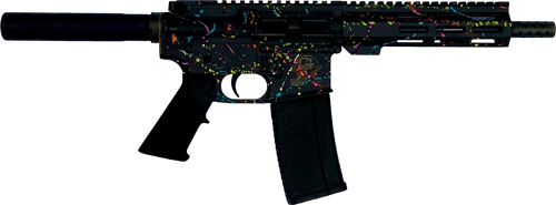 GLFA AR15 PISTOL 223 WYLDE – 7.5″ NITRIDE SPLATTER BLACK