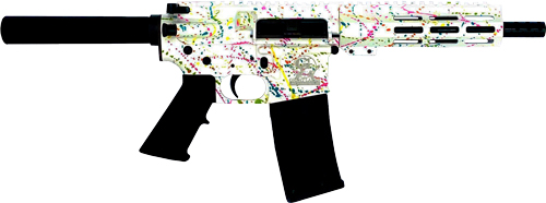 GLFA AR15 PISTOL 223 WYLDE – 7.5″ NITRIDE SPLATTER WHITE