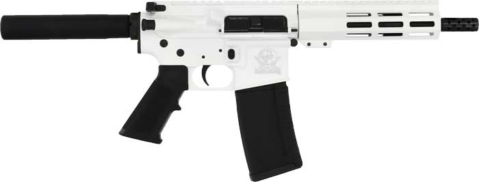 GLFA AR15 PISTOL 223 WYLDE – 7.5″ NITRIDE BBL WHITE