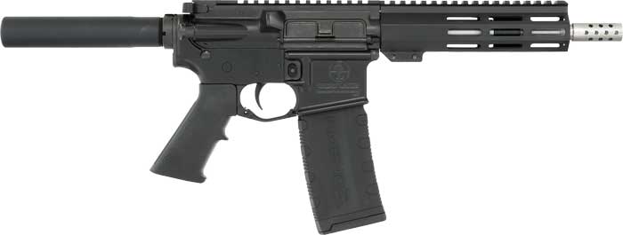 GLFA AR15 PISTOL 223 WYLDE – 7.5″ STAINLESS BBL BLACK
