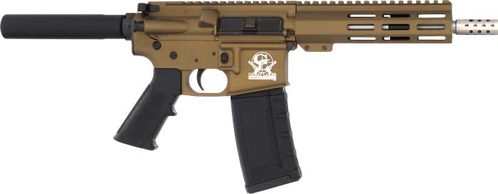 GLFA AR15 PISTOL 223 WYLDE – 7.5″ STAINLESS BBL BRONZE