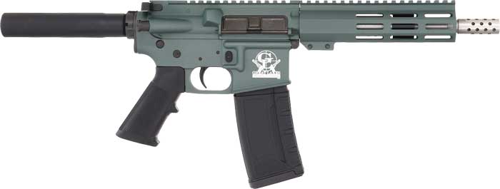 GLFA AR15 PISTOL 223 WYLDE – 7.5″ SS. BBL. CHARCOAL GREEN